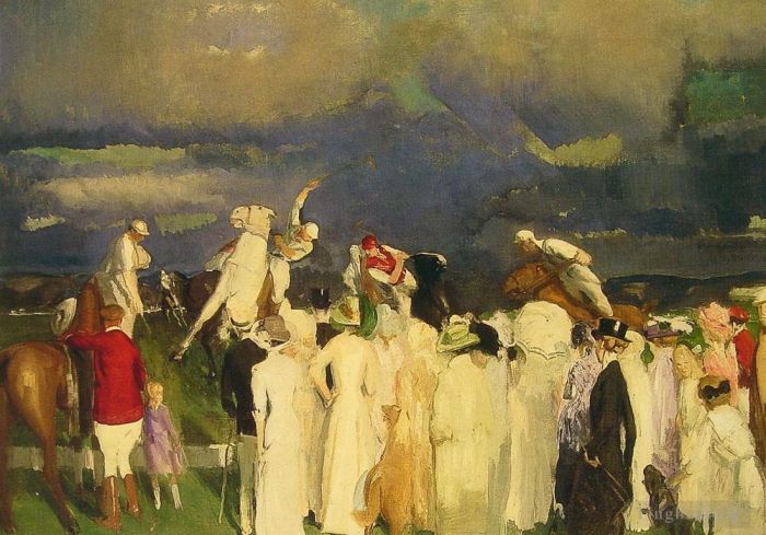 George Wesley Bellows Oil Painting - Polo Crowd