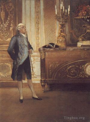 Artist Georges Croegaert's Work - A Gentleman Wainting In An Interior
