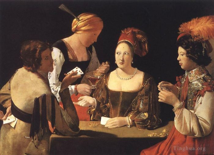 Georges de La Tour Oil Painting - The Cheat with the Ace of Clubs