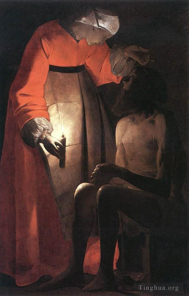 Georges de La Tour Oil Painting - Job Mocked by his Wife