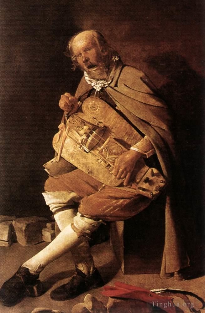 Georges de La Tour Oil Painting - The Hurdy gurdy Player