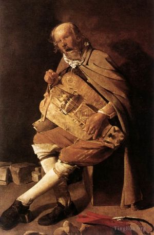 Artist Georges de La Tour's Work - The Hurdy gurdy Player
