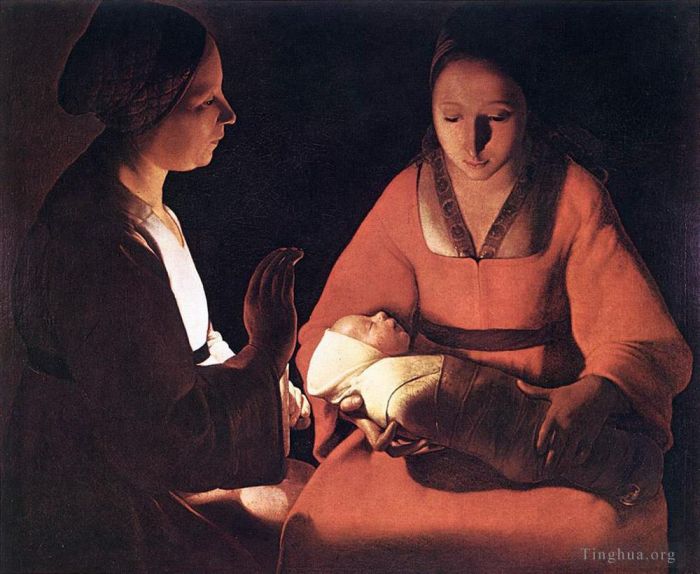 Georges de La Tour Oil Painting - The New born