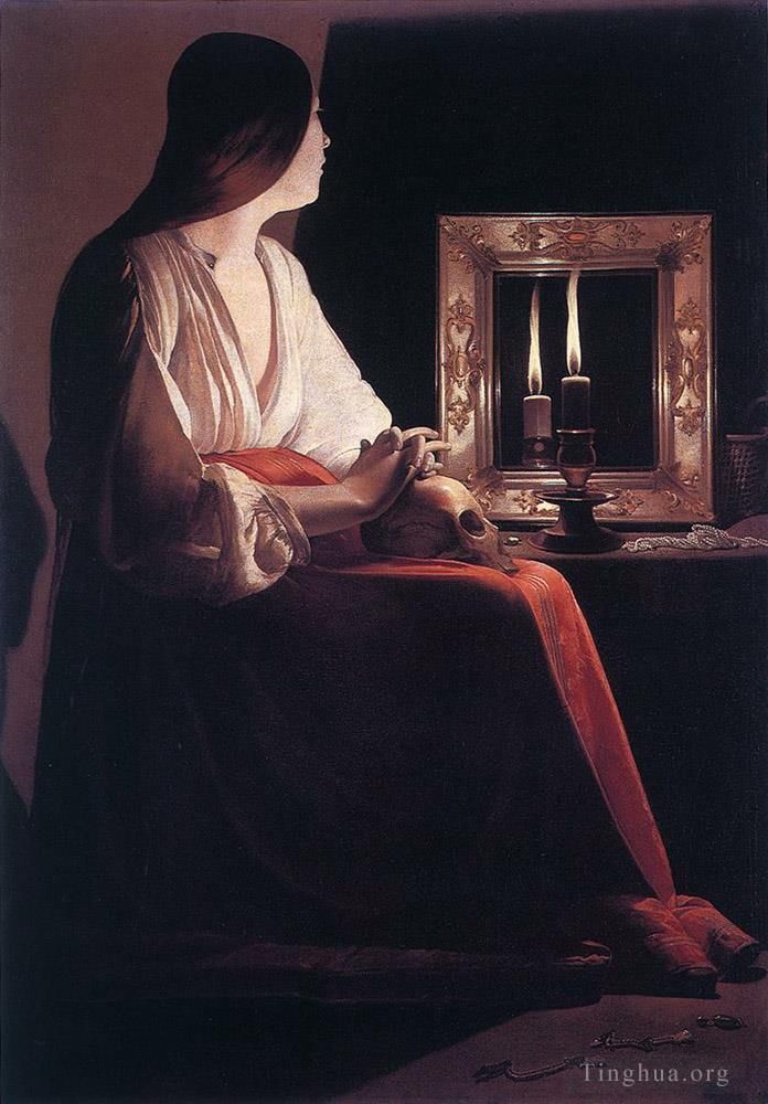 Georges de La Tour Oil Painting - The Penitent Magdalen