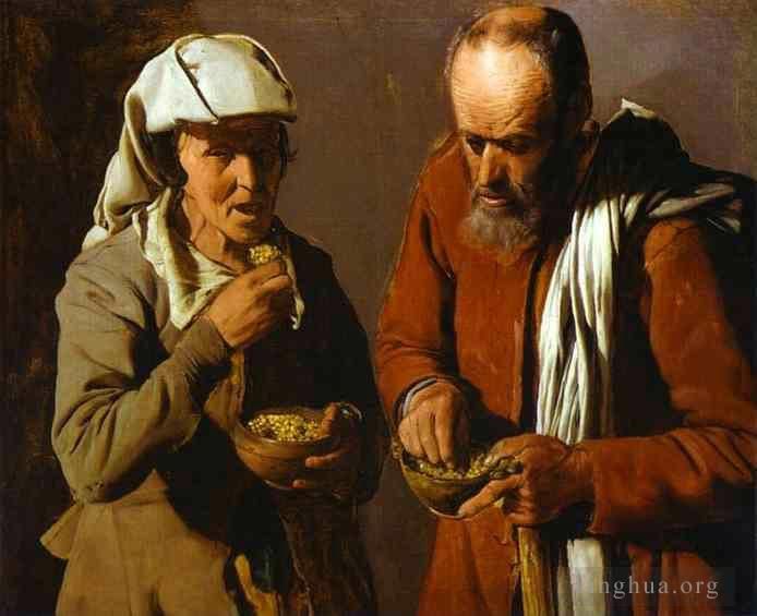 Georges de La Tour Oil Painting - The Porridge Eaters ABC