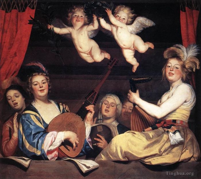 Gerard van Honthorst Oil Painting - Concert on a Balcony