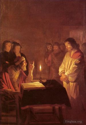 Artist Gerard van Honthorst's Work - Christ Before the High Priest
