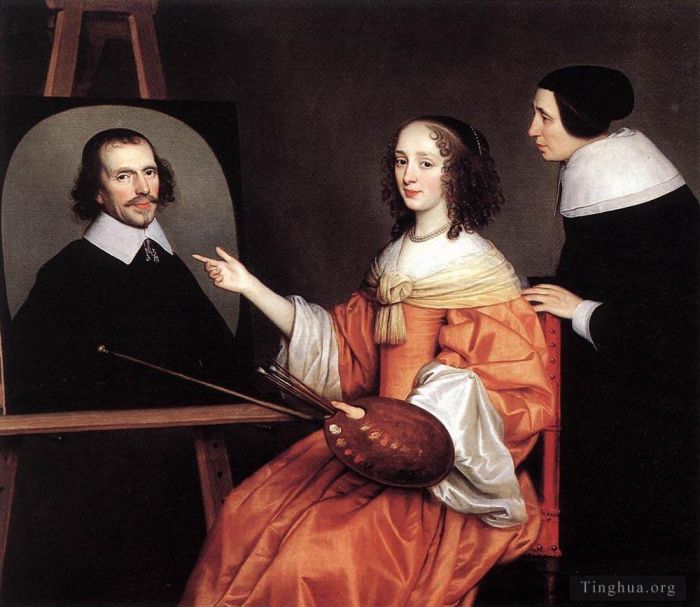 Gerard van Honthorst Oil Painting - Margareta Maria De Roodere And Her Parents