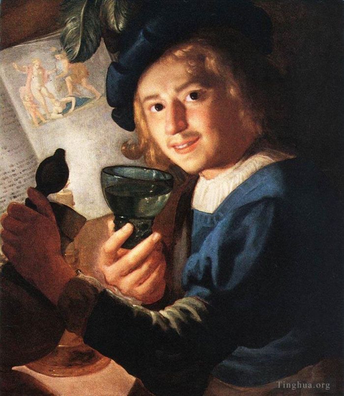 Gerard van Honthorst Oil Painting - Young Drinker