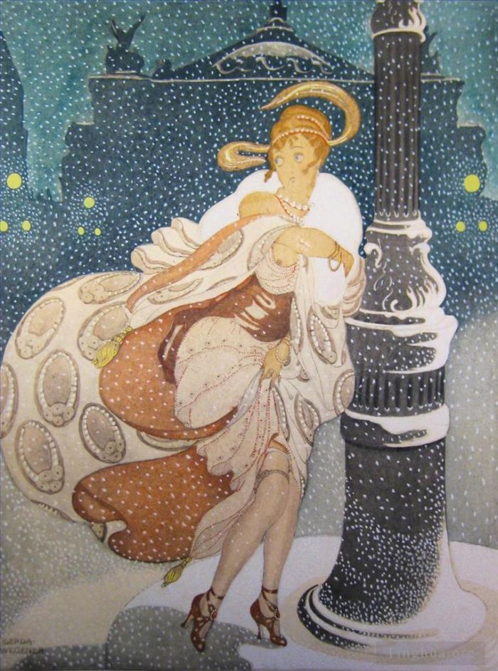 Gerda Wegener Various Paintings - A Snowy Night at the Paris Opera