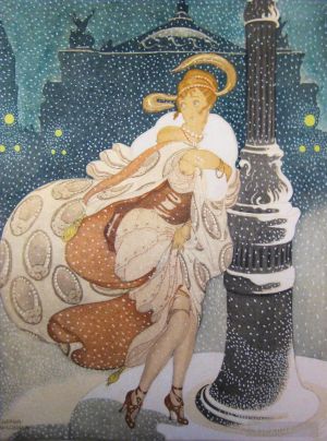 Artist Gerda Wegener's Work - A Snowy Night at the Paris Opera