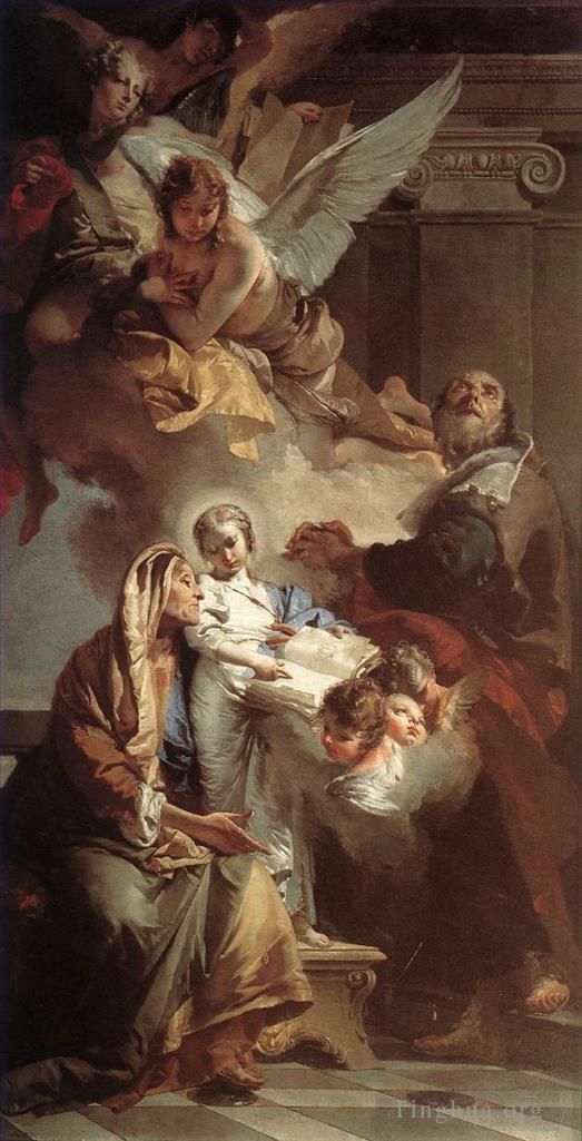 Giovanni Battista Tiepolo Oil Painting - Education of the Virgin