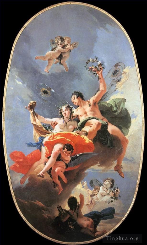 Giovanni Battista Tiepolo Oil Painting - The Triumph of Zephyr and Flora