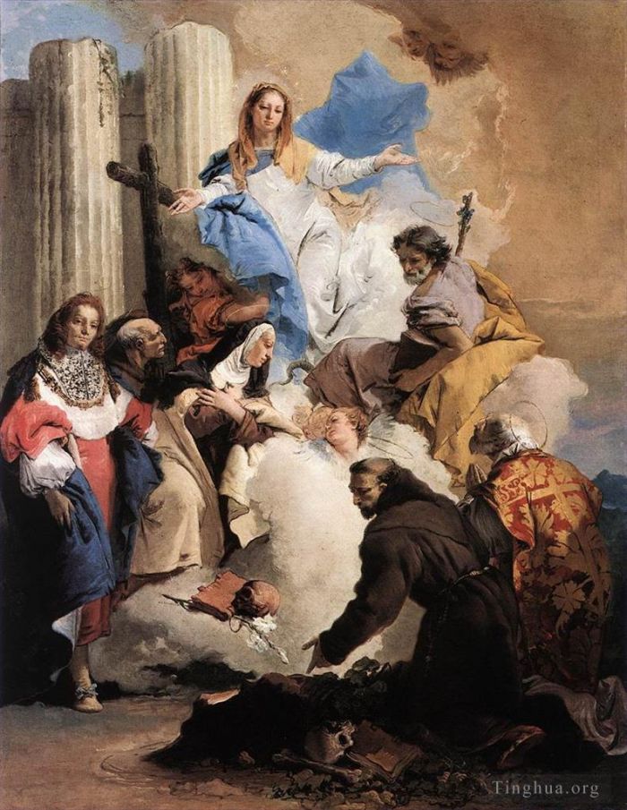 Giovanni Battista Tiepolo Oil Painting - The Virgin with Six Saints