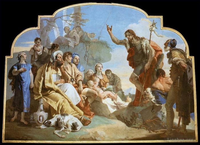 Giovanni Battista Tiepolo Various Paintings - John the Baptist Preaching