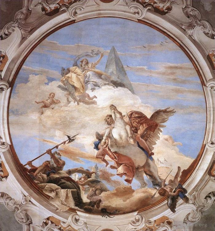 Giovanni Battista Tiepolo Various Paintings - Palazzo Labia Bellerophon on Pegasus