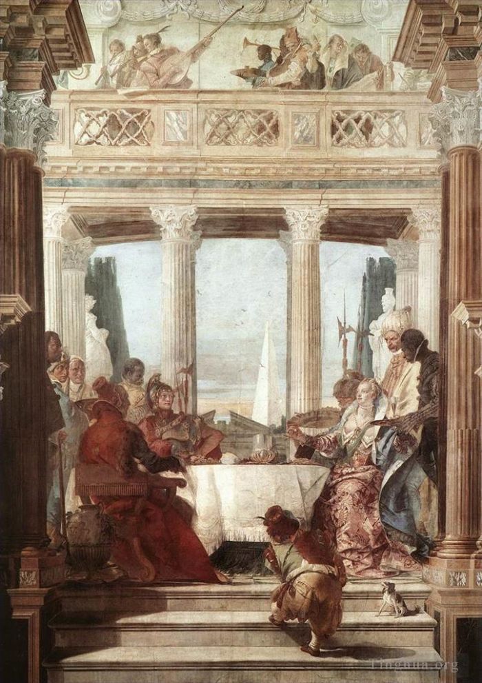 Giovanni Battista Tiepolo Various Paintings - Palazzo Labia The Banquet of Cleopatra