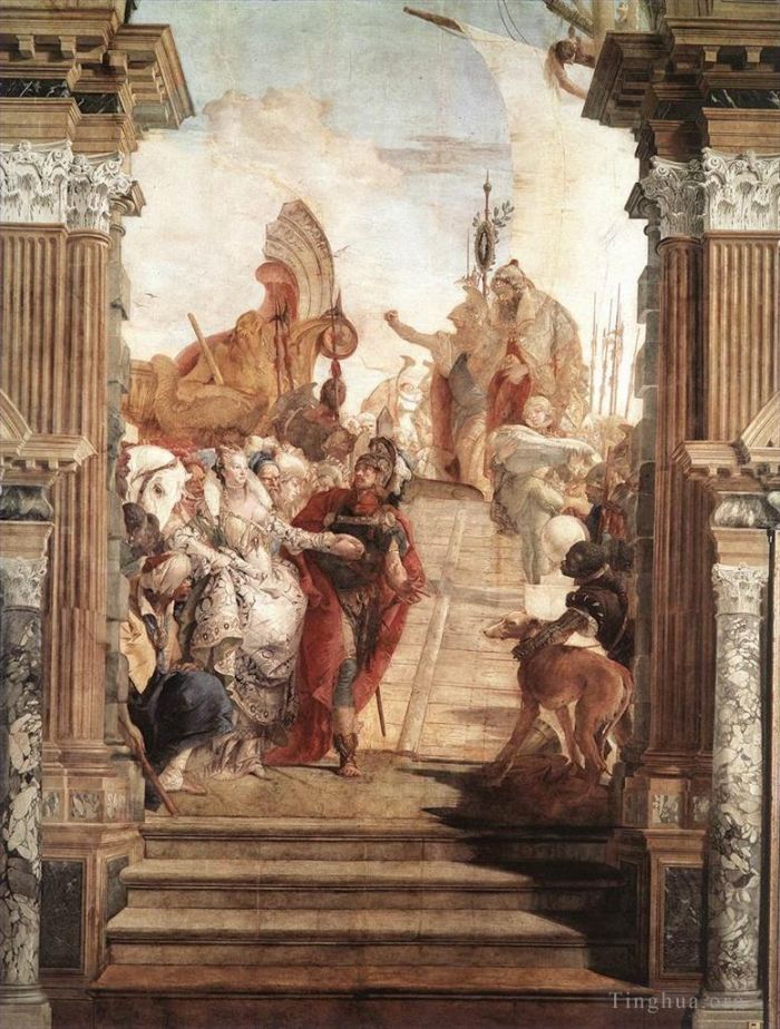 Giovanni Battista Tiepolo Various Paintings - Palazzo Labia The Meeting of Anthony and Cleopatra
