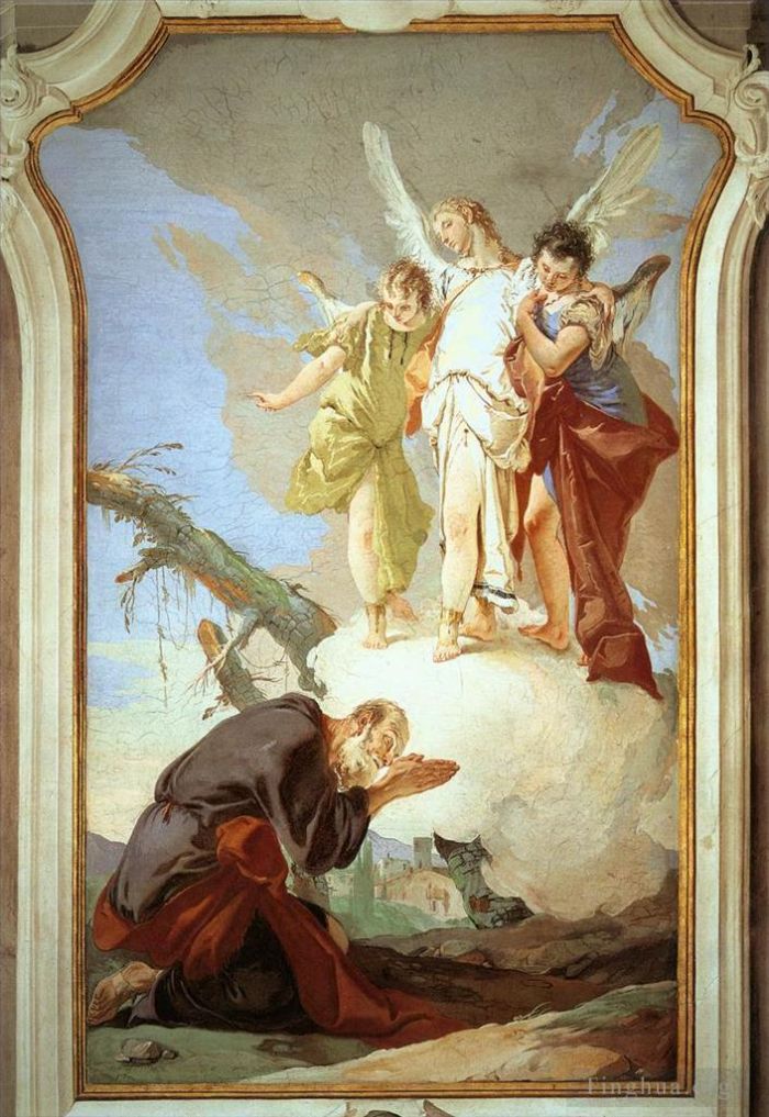 Giovanni Battista Tiepolo Various Paintings - Palazzo Patriarcale The Three Angels Appearing to Abraham