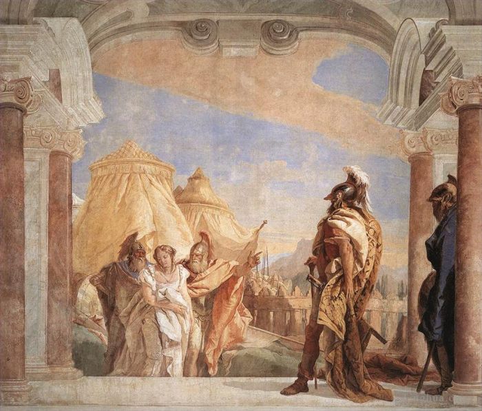 Giovanni Battista Tiepolo Various Paintings - Villa Valmarana Eurybates and Talthybios Lead Briseis to Agamemmon