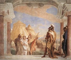 Artist Giovanni Battista Tiepolo's Work - Villa Valmarana Eurybates and Talthybios Lead Briseis to Agamemmon