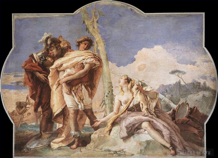 Giovanni Battista Tiepolo Various Paintings - Villa Valmarana Rinaldo Abandoning Armida