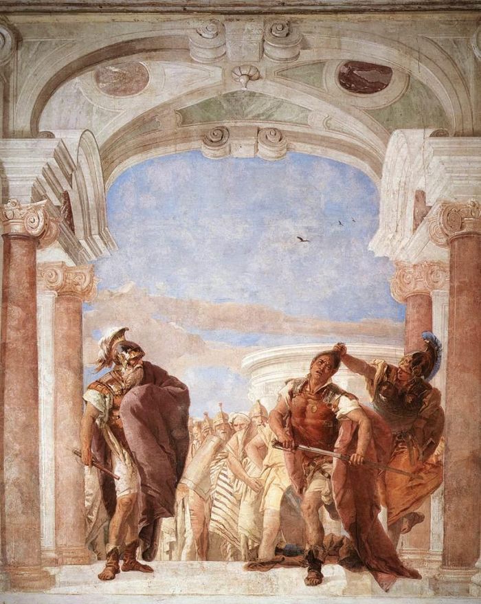 Giovanni Battista Tiepolo Various Paintings - Villa Valmarana The Rage of Achilles