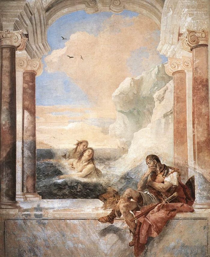 Giovanni Battista Tiepolo Various Paintings - Villa Valmarana Thetis Consoling Achilles