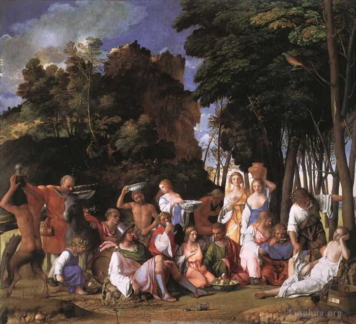 Giovanni Bellini Oil Painting - Feast of the Gods