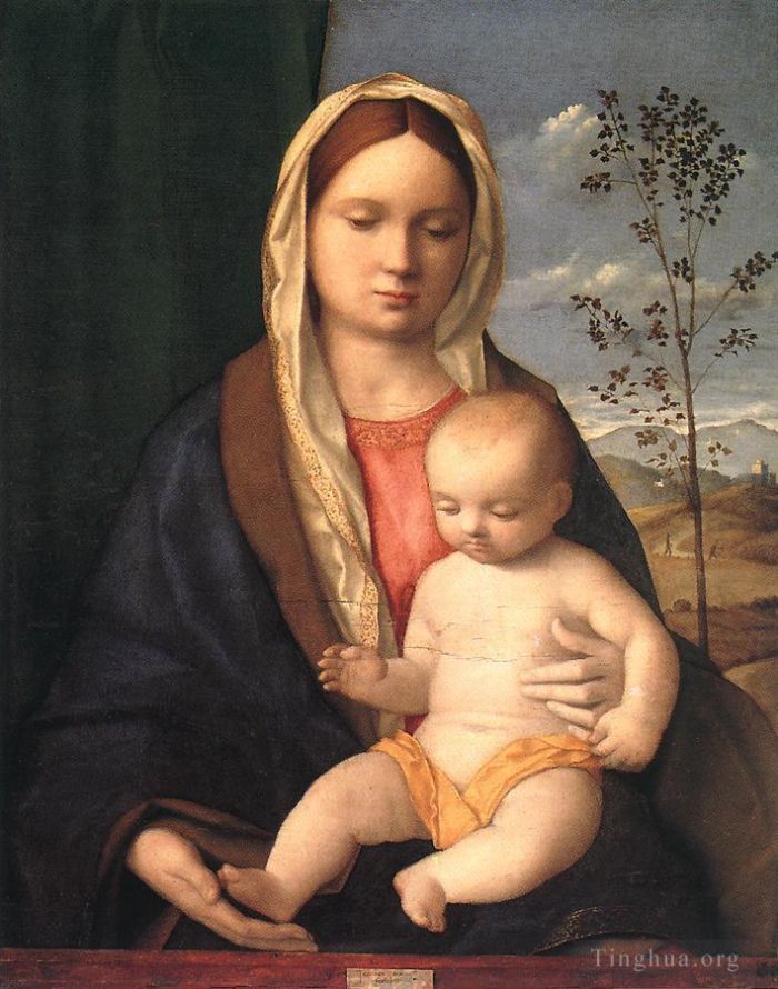 Giovanni Bellini Oil Painting - Madonna and child