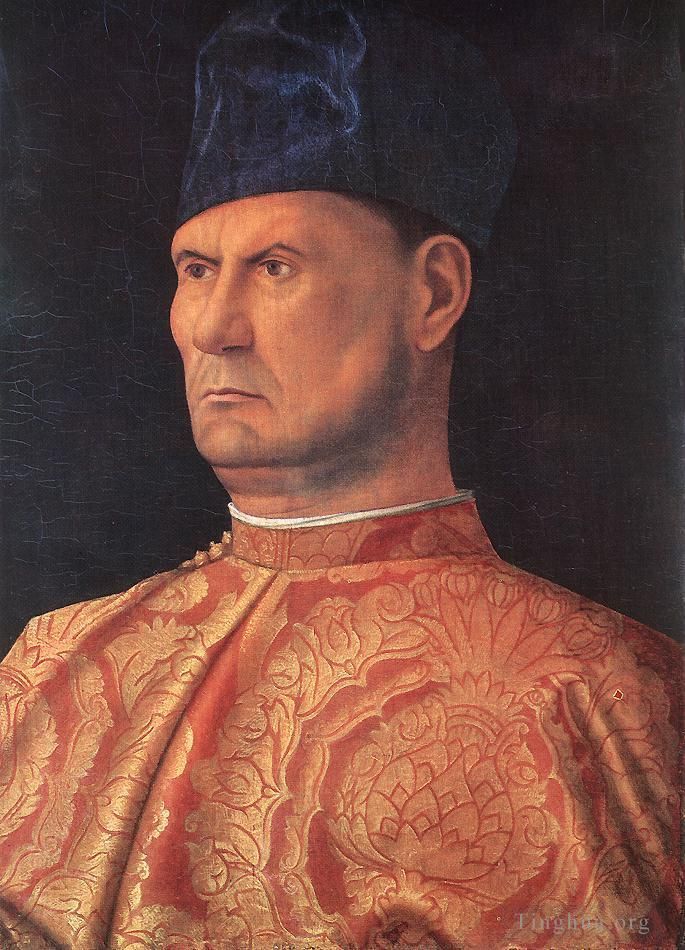 Giovanni Bellini Oil Painting - Portrait of a condottiere