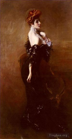Artist Giovanni Boldini's Work - Portrait Of madame Pages In Evening Dress
