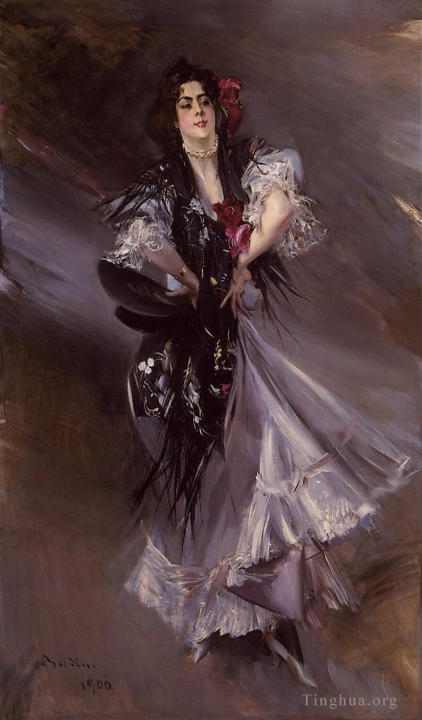 Giovanni Boldini Oil Painting - Portrait of Anita de la FerieThe Spanish Dancer