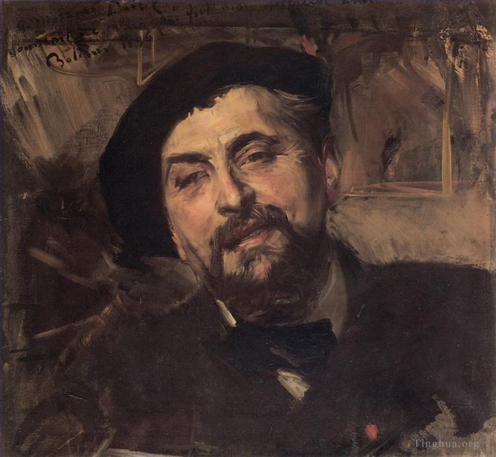 Giovanni Boldini Oil Painting - Portrait of the Artist Ernest Ange Duez