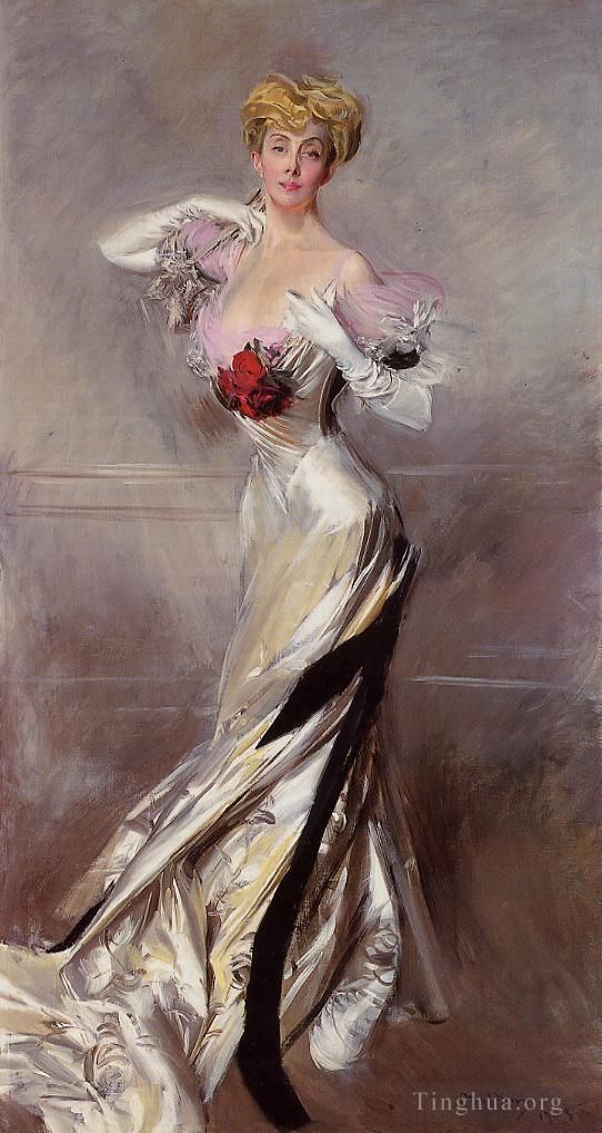 Giovanni Boldini Oil Painting - Portrait of the Countess Zichy