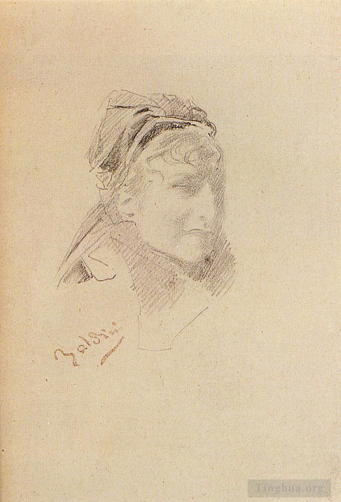 Giovanni Boldini Various Paintings - Portrait Of Sarah Bernhardt