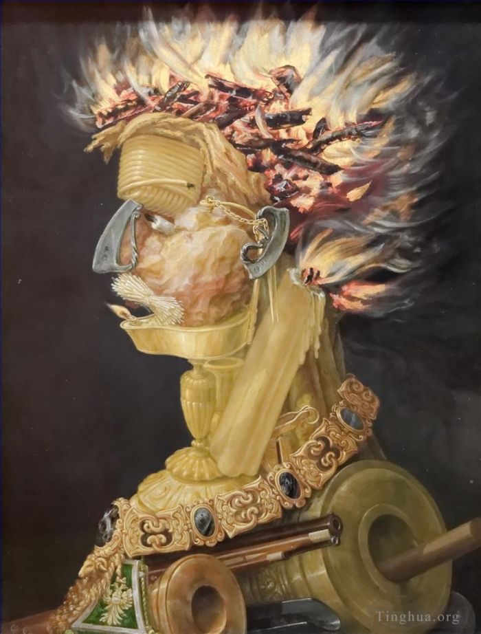 Giuseppe Arcimboldo Oil Painting - Fire Kunsthistorisches Museum