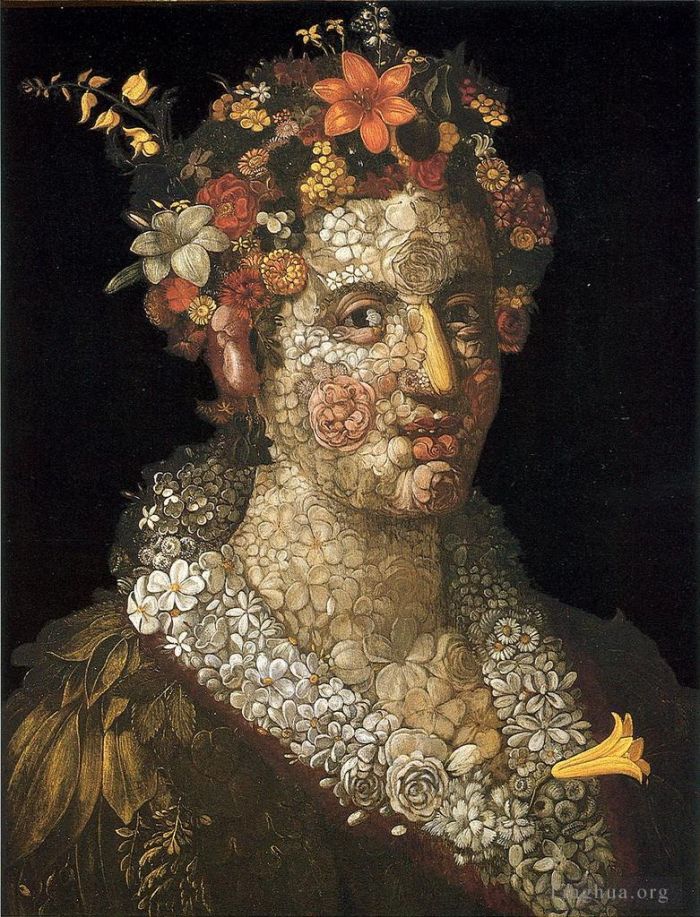 Giuseppe Arcimboldo Oil Painting - Floral woman