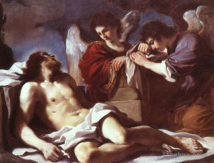 Guercino Oil Painting - Angels Weeping over the Dead Christ