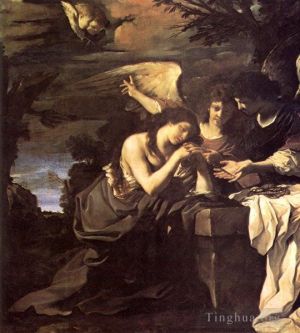 Artist Guercino's Work - Magdalen and Two Angels