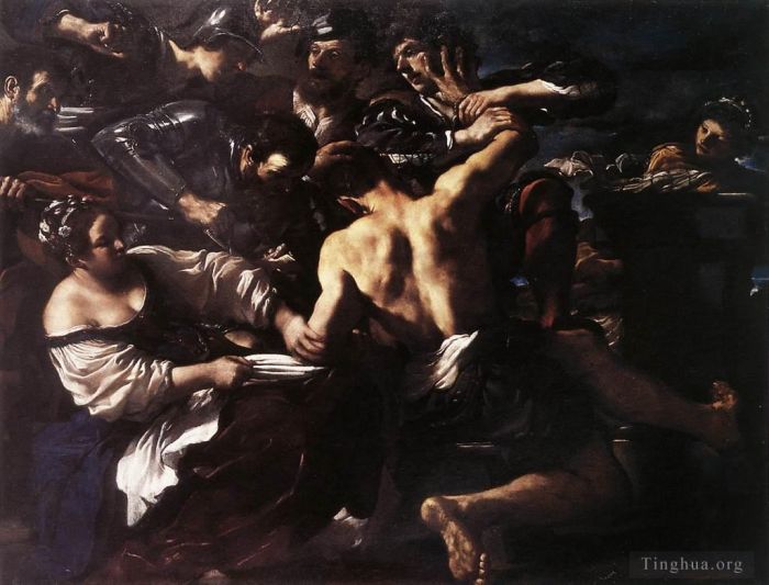 Guercino Oil Painting - Samson Captured by the Philistines