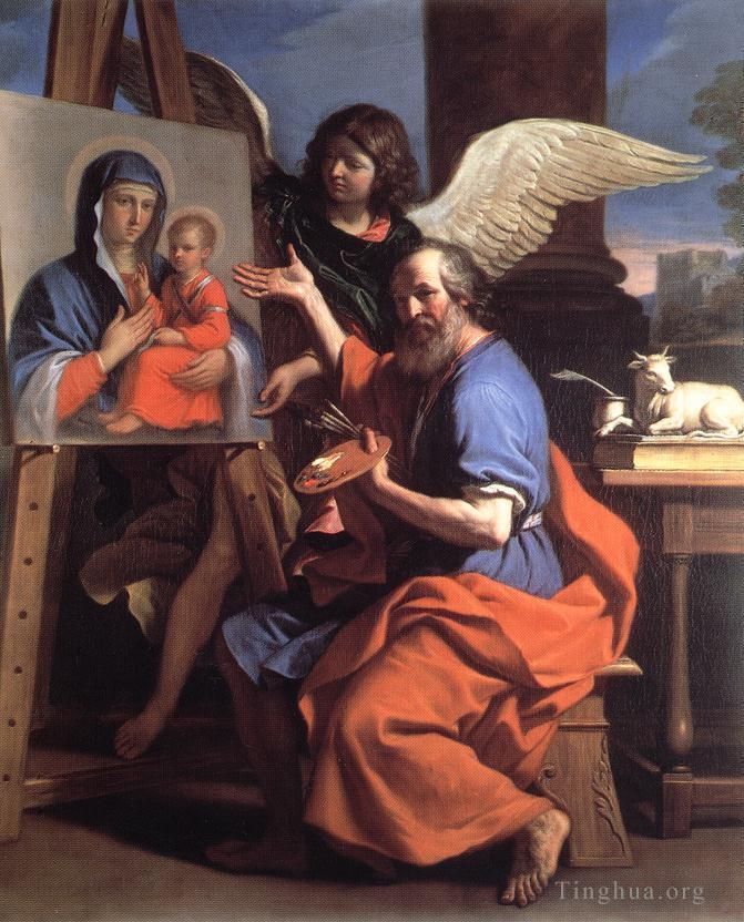 Guercino Oil Painting - St Luke Displaying a Painting of the Virgin