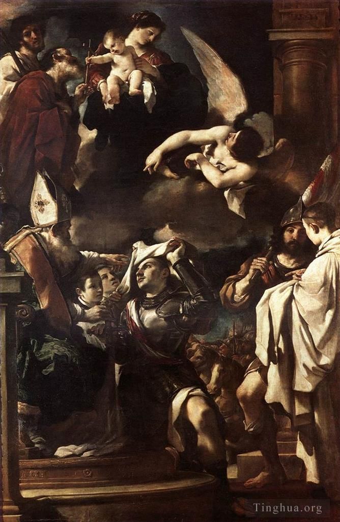 Guercino Oil Painting - St William of Aquitaine Receiving the Cowl