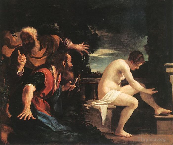 Guercino Oil Painting - Susanna and the Elders