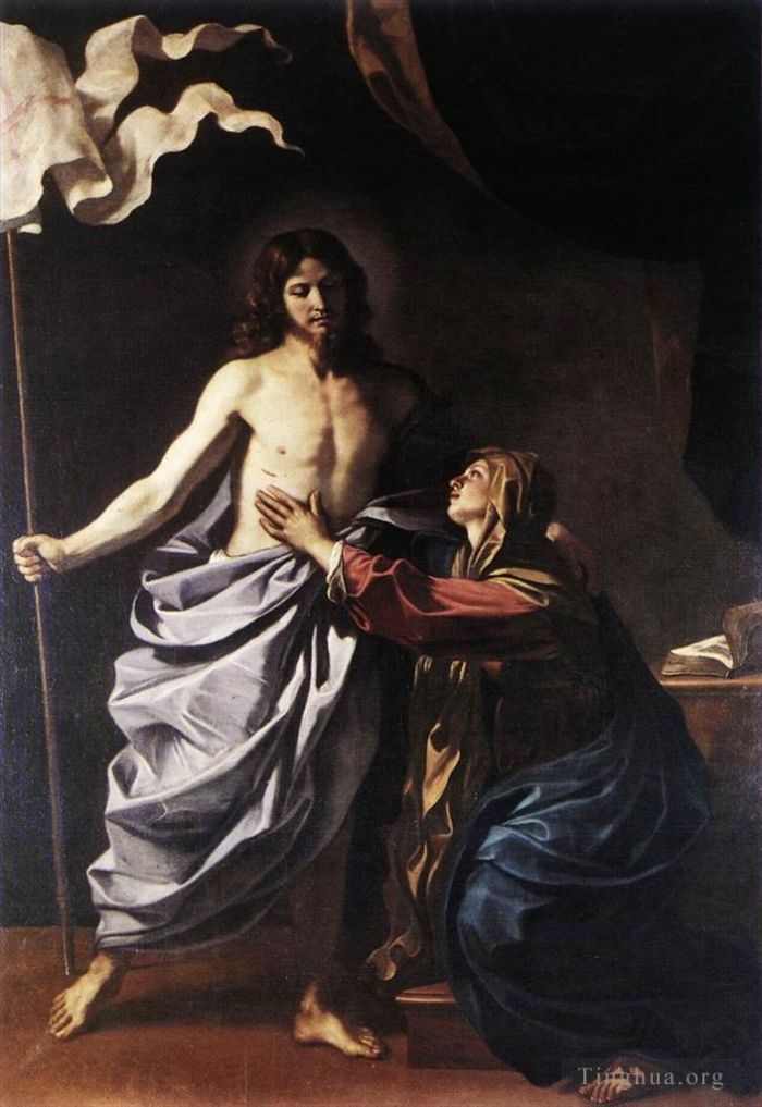 Guercino Oil Painting - The Resurrected Christ Appears to the Virgin