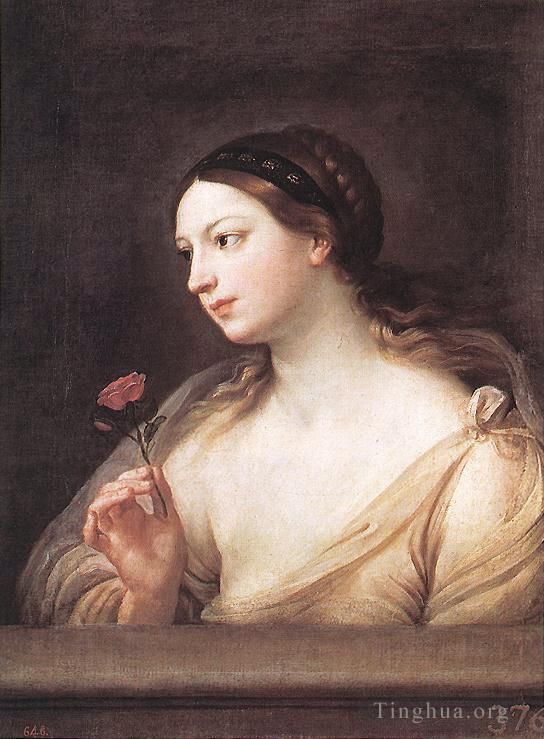 Guido Reni Oil Painting - Girl with a Rose