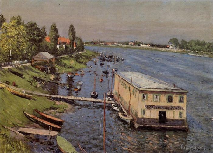 Gustave Caillebotte Oil Painting - Boathouse in Argenteuil