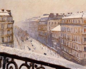 Artist Gustave Caillebotte's Work - Boulevard Haussmann Snow