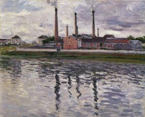 Artist Gustave Caillebotte's Work - Factories at Argenteuil seascape