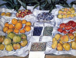 Artist Gustave Caillebotte's Work - Fruit Displayed On A Stand still life